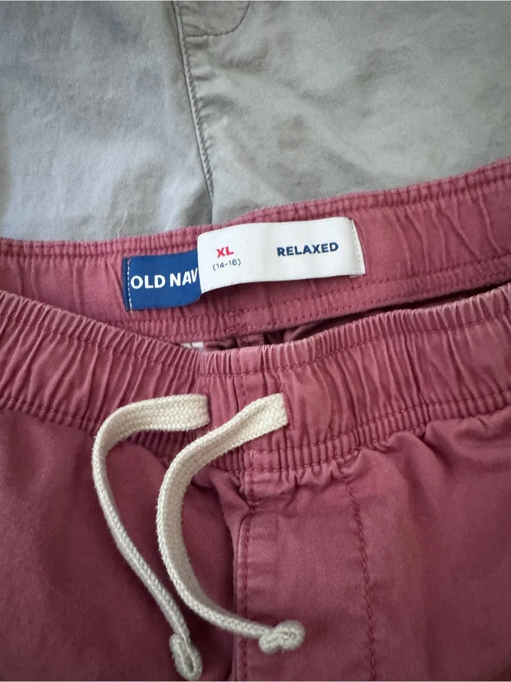Old Navy Boys XLarge Pull-On Shorts — Pink, khaki, Tan, Blue, Gray, Burgundy